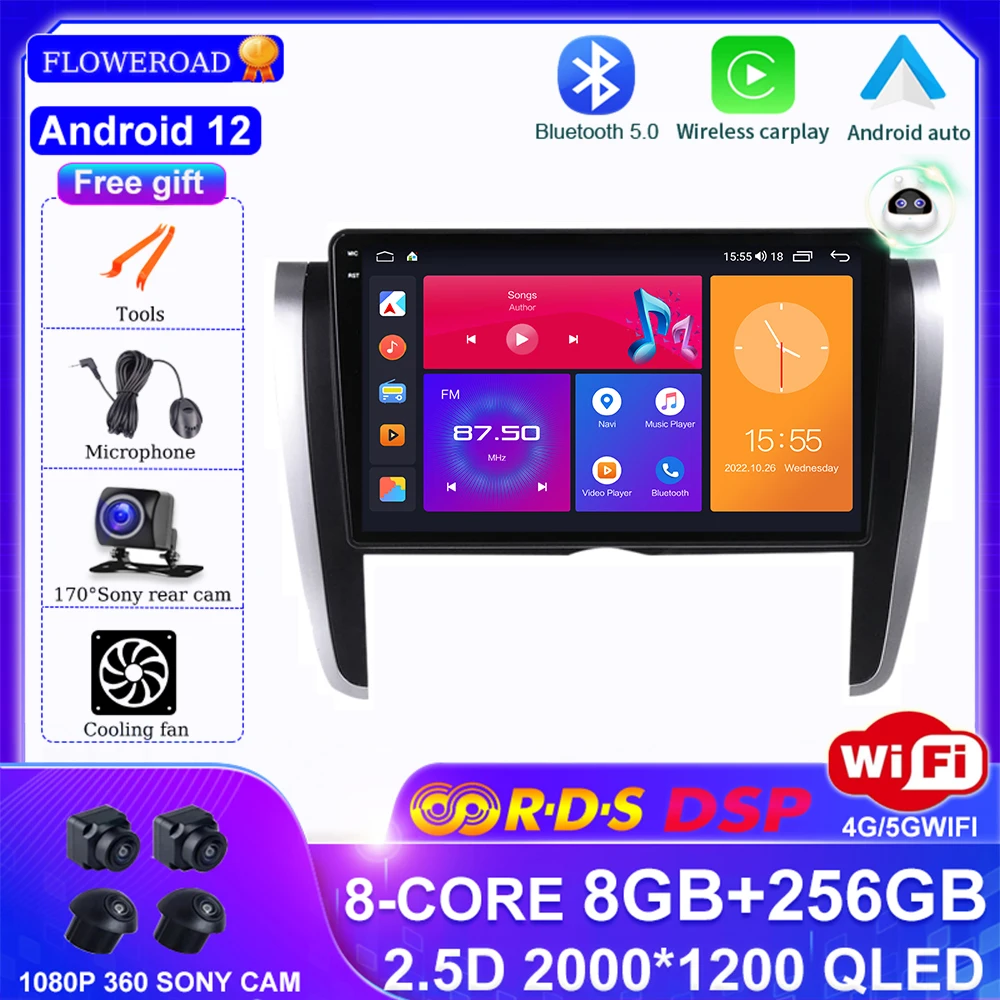 

Android 12 for Toyota Allion T260 2007 - 2020 Car Radio Multimedia Video Player Navigation GPS Carplay Auto BT IPS 256G 360 Cam