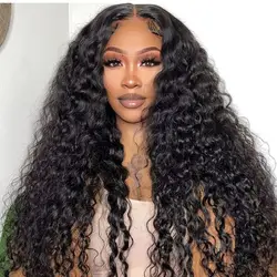 38 Inch Deep Wave Frontal Wig Transparent 13x4 13x6 HD Lace Frontal Human Hair Wigs Curly Human Hair Lace Frontal Wigs For Women