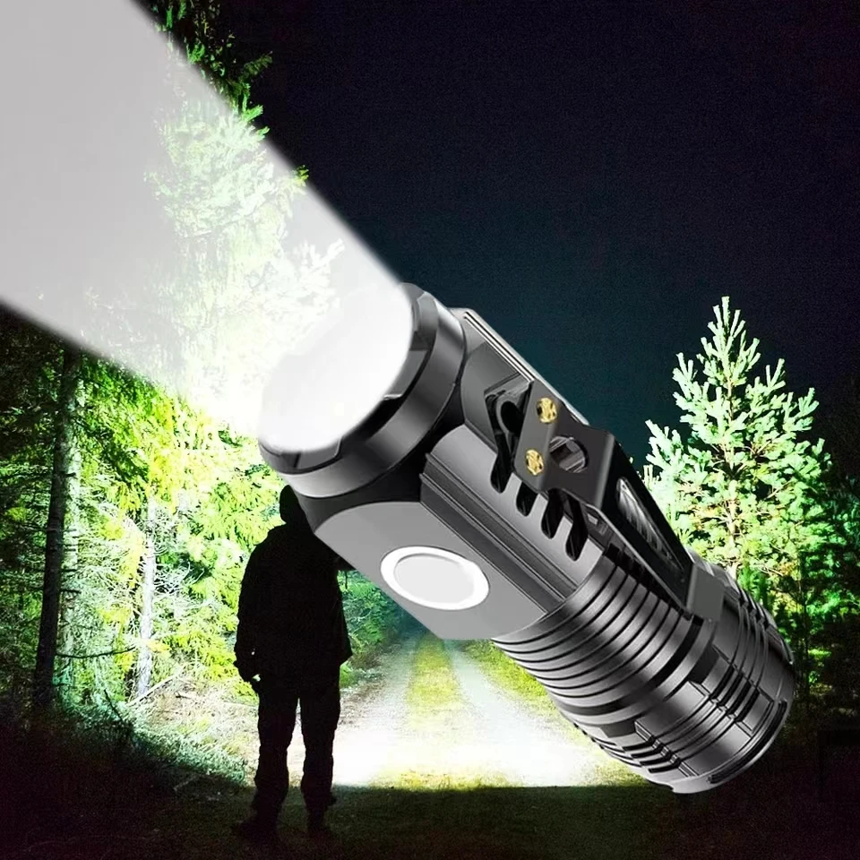 Mini Rechargeable Led Flashlight Ultra Powerful Rechargeable Self Defense Supplies Headlamp Personal Defense Articles Strong Usb