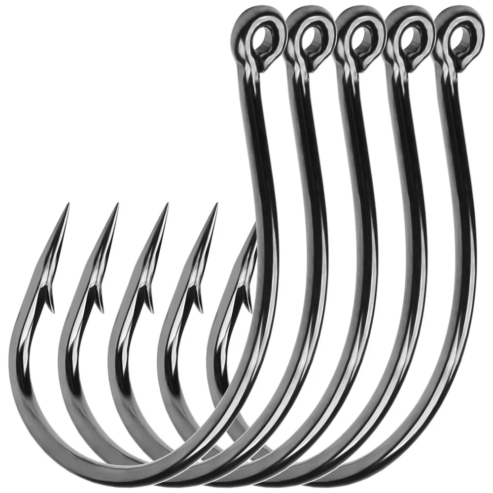 

50Pcs/lot Thick High Carbon Steel Fishhook Lron Hook with Barb Hook for Haihu River Fishing Gear Accessories Wholesale