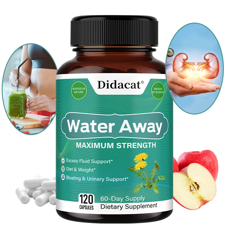 

Капсулы Water Away для очищения почек с корнем одуванчика витамины B6 и экстрактом зеленого чая для улучшения баланса воды
