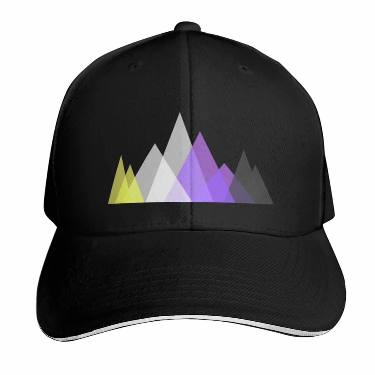Triangles, Enby Baseball Cap Ball Cap Rave summer hat foam party Hat Male Women's