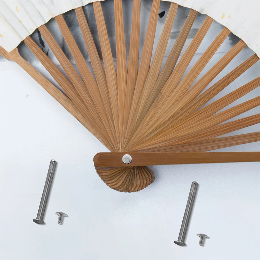 

10 set Folding Fan Shaft Rivet Nut Repair Kit Metal Handheld Fan Replacement Fastener Silver For Diy Dance Cloth