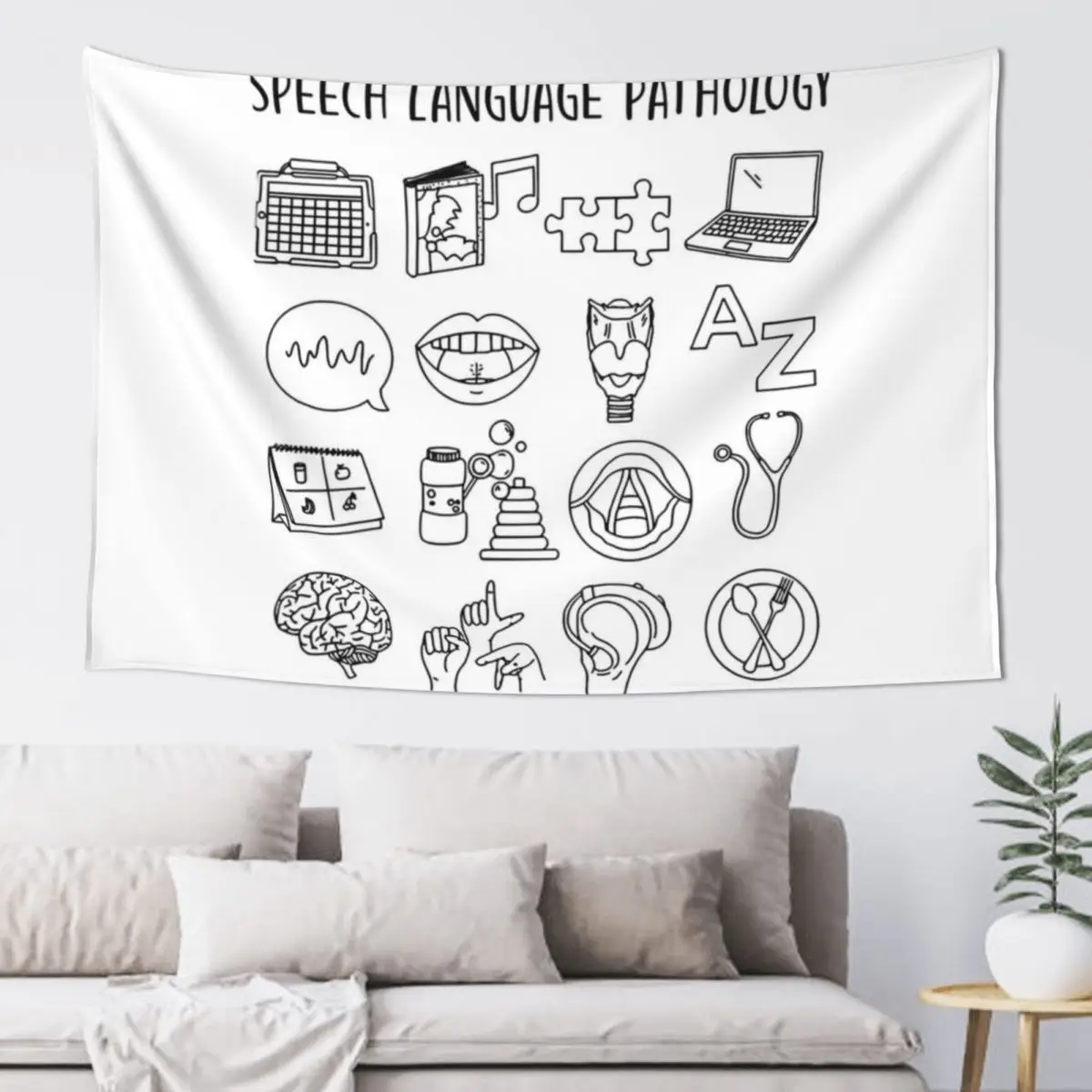 

Speech Language Pathology Pathologist SLP Speech Therapist Tapestry Room Decorations Decorative Wall Tapestry