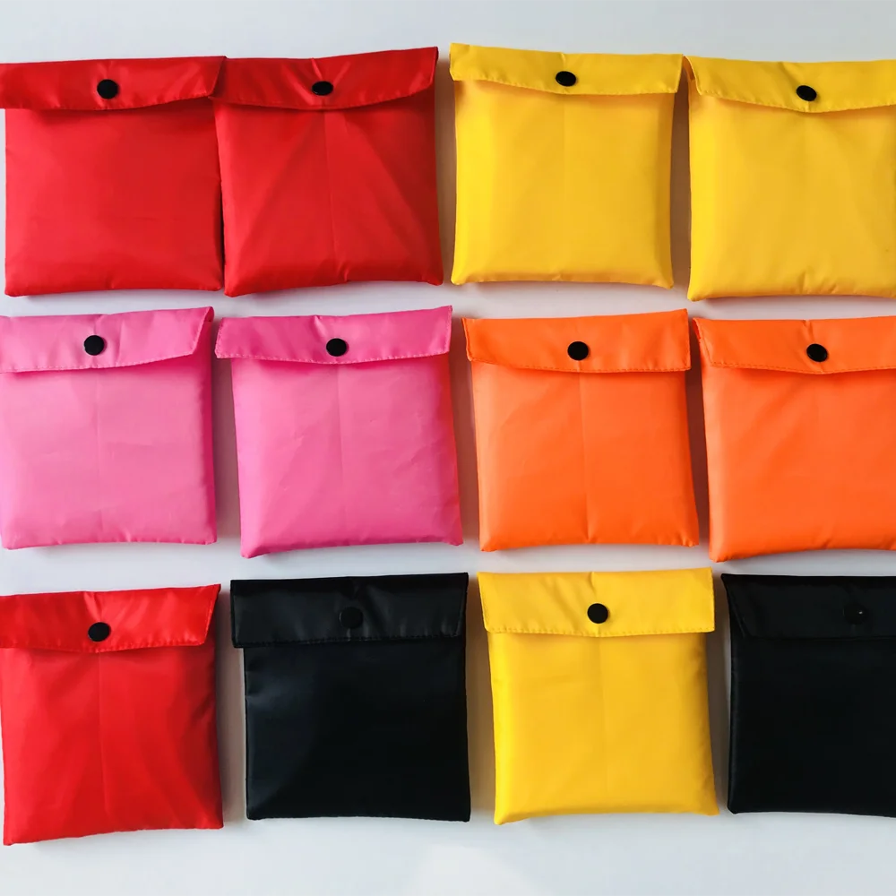 

Factory Custom Bright Color Folding Shopping Bag Versatile Collapsible Handbag High Quality Reusable Storage Bag for Advertising