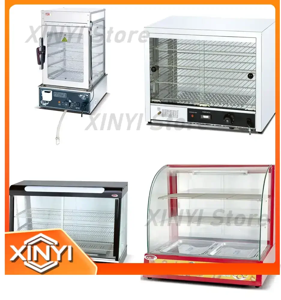 Microcomputer Controlled Multi-Function Steamer Warmer for Bun Hot Dog Showcase Stainless Steel Glass Display Electric Food