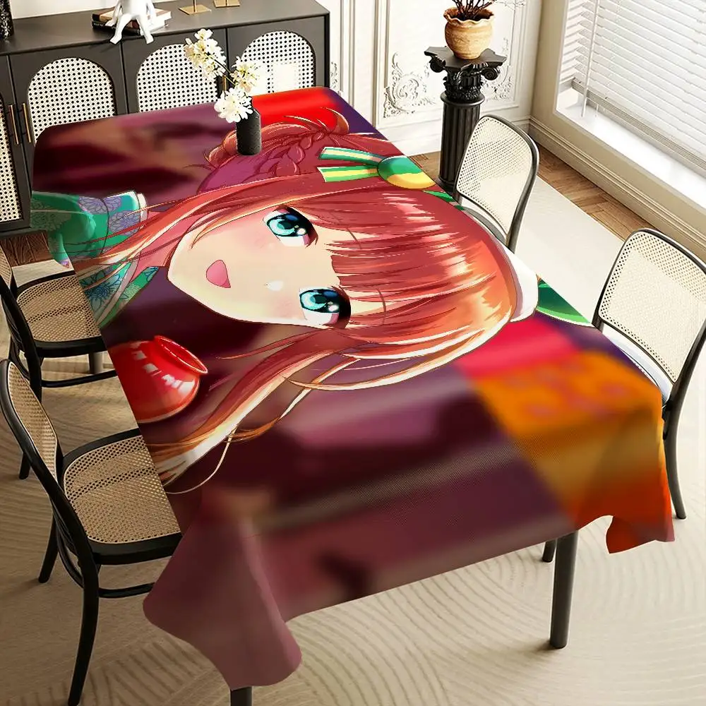 Umamusume Pretty Derby Tablecloth Tea Coffee Table Cloth Waterproof Cloth Wall Stove Rack Rectangular Wedding Banquet Home Decor