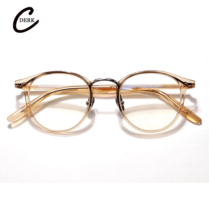 Handmade top quality refined acetic acid round frames for men's and women's classic optical prescription glasses personalized