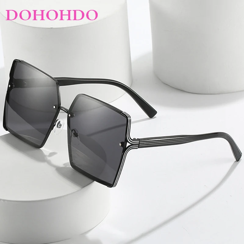 

New Fashion Personality Oversized Square Frame Mens Sunglasses Luxury Designer Sun Glasses Female Travel Driving Shades UV400
