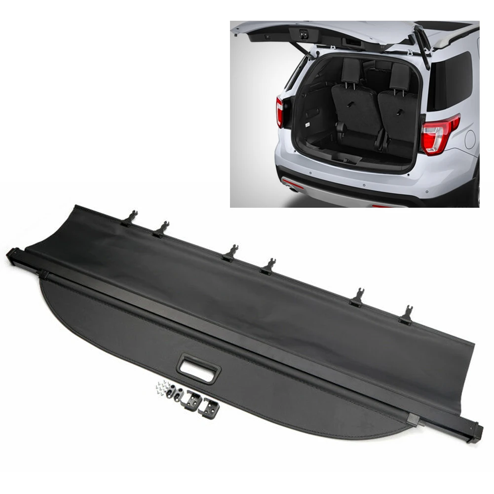 For Ford Explorer 2011-2018 Car Rear Trunk Cargo Cover Security Shield Shade Black 2011 2012 2013 2014 2015 2016 2017 2018