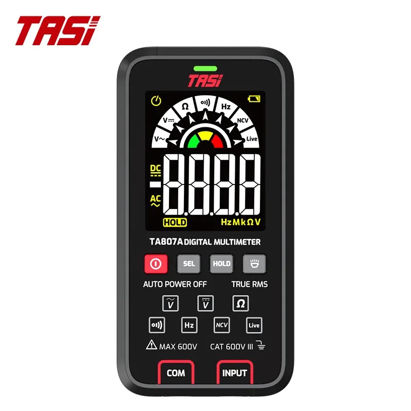 

LED IndicatorTASI TA807A High-end Touch Smart Multimeter 6000 Counts Rechargeable AC/DC Voltage Tester True RMS Resistance/Capac