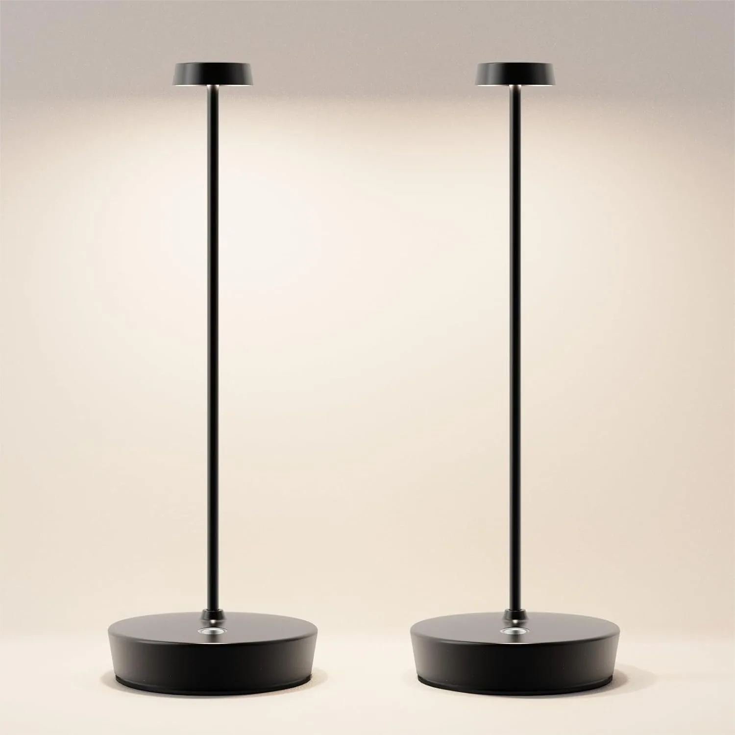

Cordless LED Table Lamp 2Pack, Rechargeable Battery Operated, 3 Color Stepless Dimmable Portable Light for
