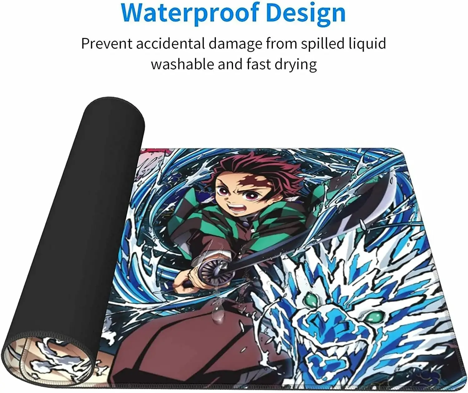 Demon Slayer Large Mouse Pad for Non Slip Rubber Gaming Anime Mouse Pad with Stitched Edges for Computer Office Work (80cm*30cm)