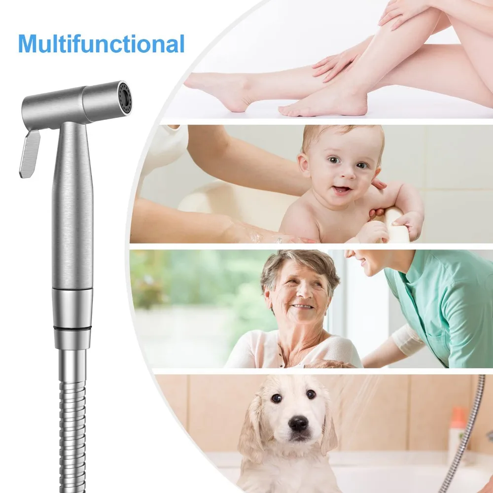 Handbrause-Bidet-Set aus 304 Edelstahl, Sprühpistole, Handbrause für Toilette, Bidet-Armatur, Sprühdüse mit Selbstreinigungsfunktion – Detail 6