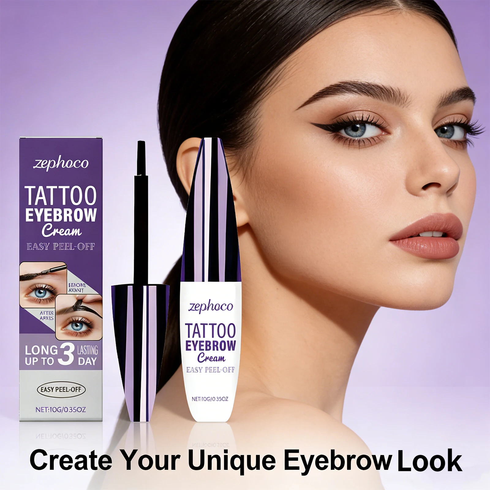 Easy Peel-Off Tattoo Eyebrow Cream Long Lasting Color Waterproof Modify Eyebrow Contour Black Eye Brow Makeup Cosmetics