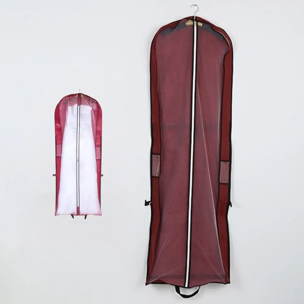

Портативный пылезащитный чехол для свадебного платья 180 см, складные большие сумки для хранения одежды на молнии, подвесной дизайн, чехол для одежды для невесты