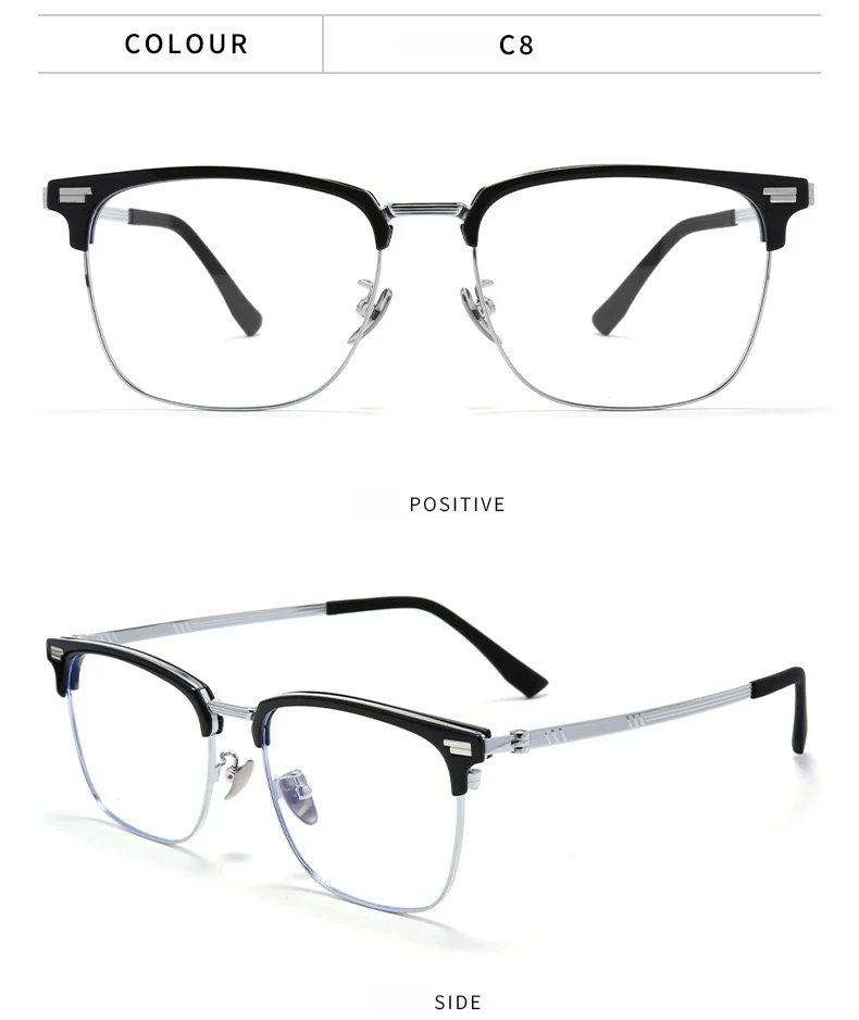 Hochwertige, ultraleichte Anti-UV-3D-Filmbrille mit polarisiertem magnetischem Clip-On-Brillengestell für Herren, Vintage-Titanbrille 9688ZM – Detail 16