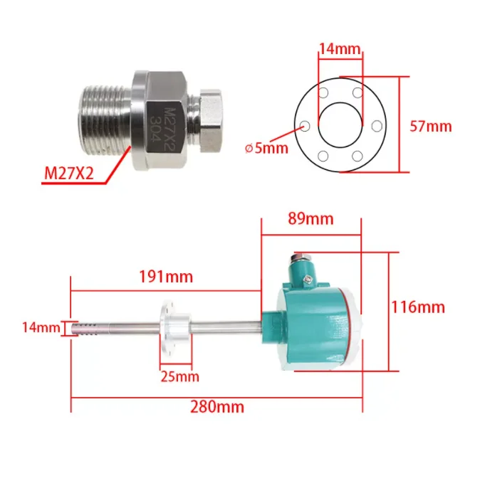 1Pc SM3713B High Temperature Humidity Sensor, Industrial Pipeline Transmitter Accessory