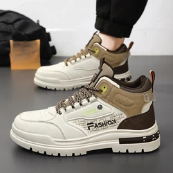 Sneakers Men Autumn Vulcanized Shoes for Male Outdoor Non-slip Soft Sole Walking Shoes Autumn High Top Breathable Ankle Boots