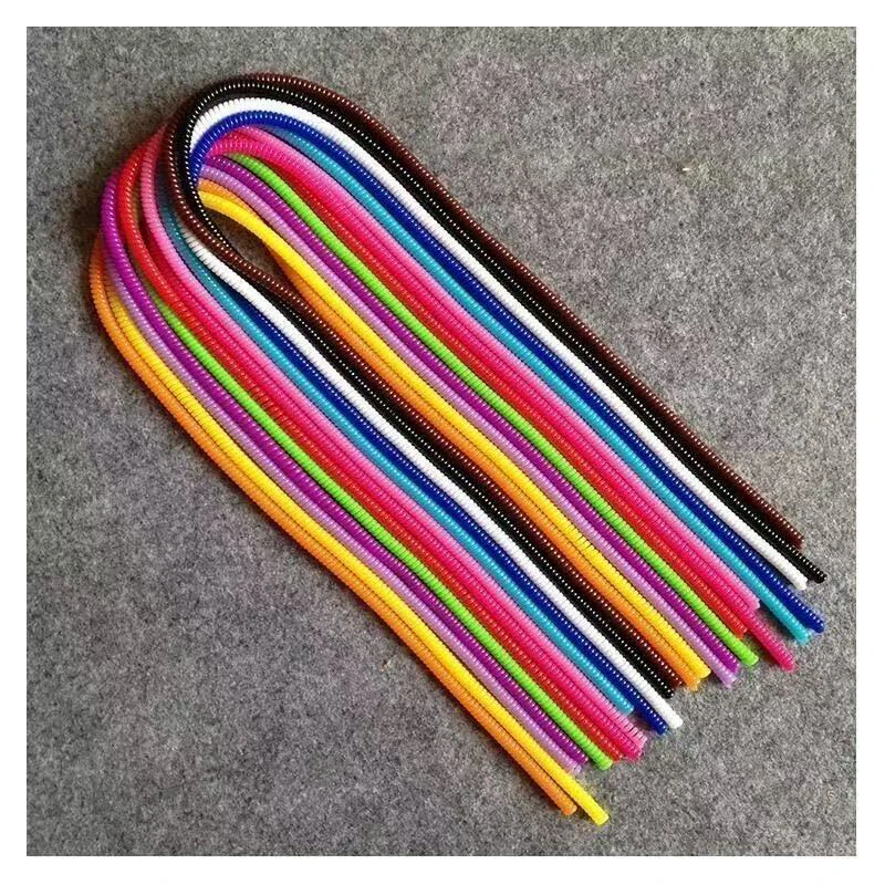 60cm Colors Data Cable Protective Sleeve Spring twine For Iphone Android USB Charging Earphone Case Cover Bobbin Winder