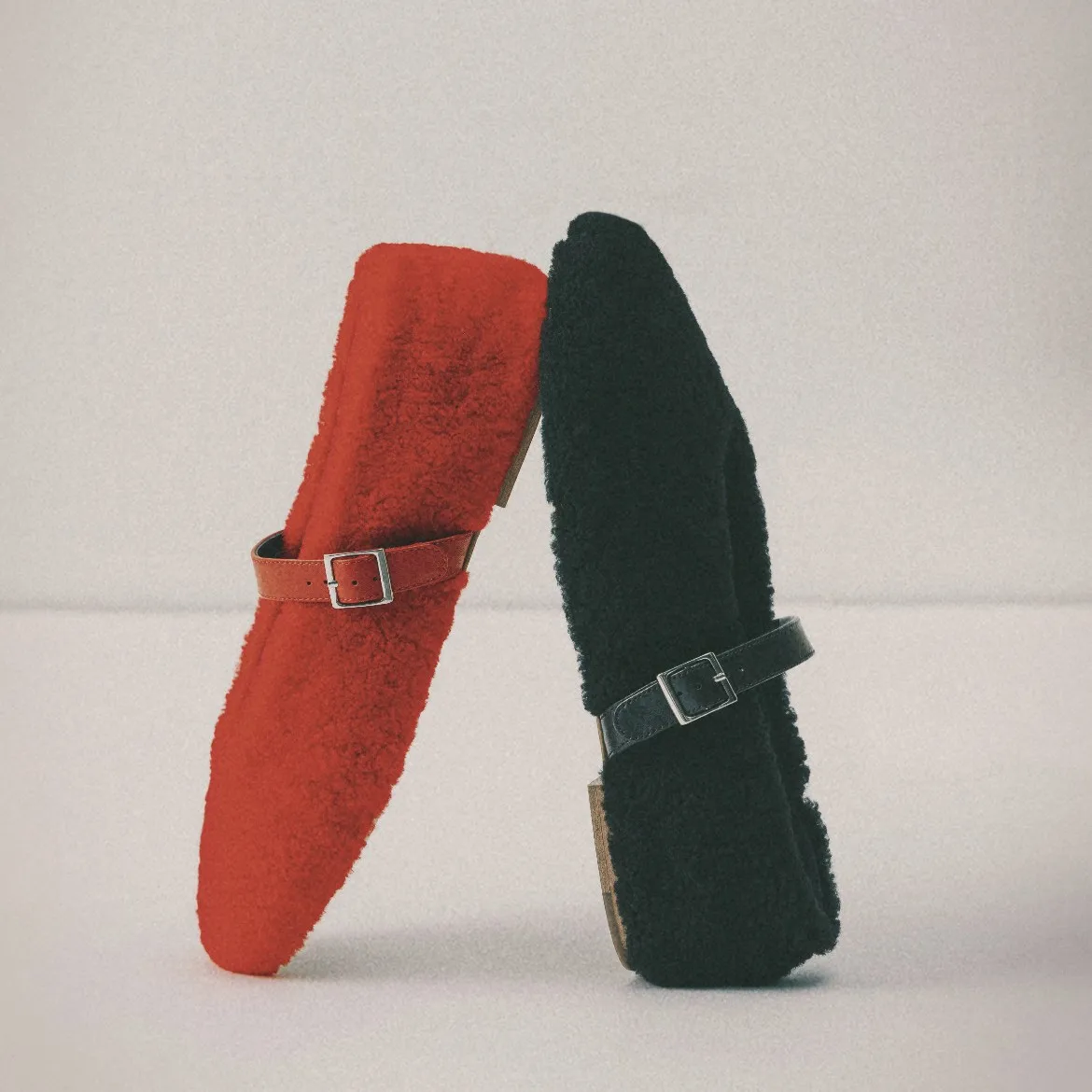 2026 Spring and Autumn Luxury Wool Women's Mary Jane Sheepskin Integrated Red Ballet Flat Single Shoes