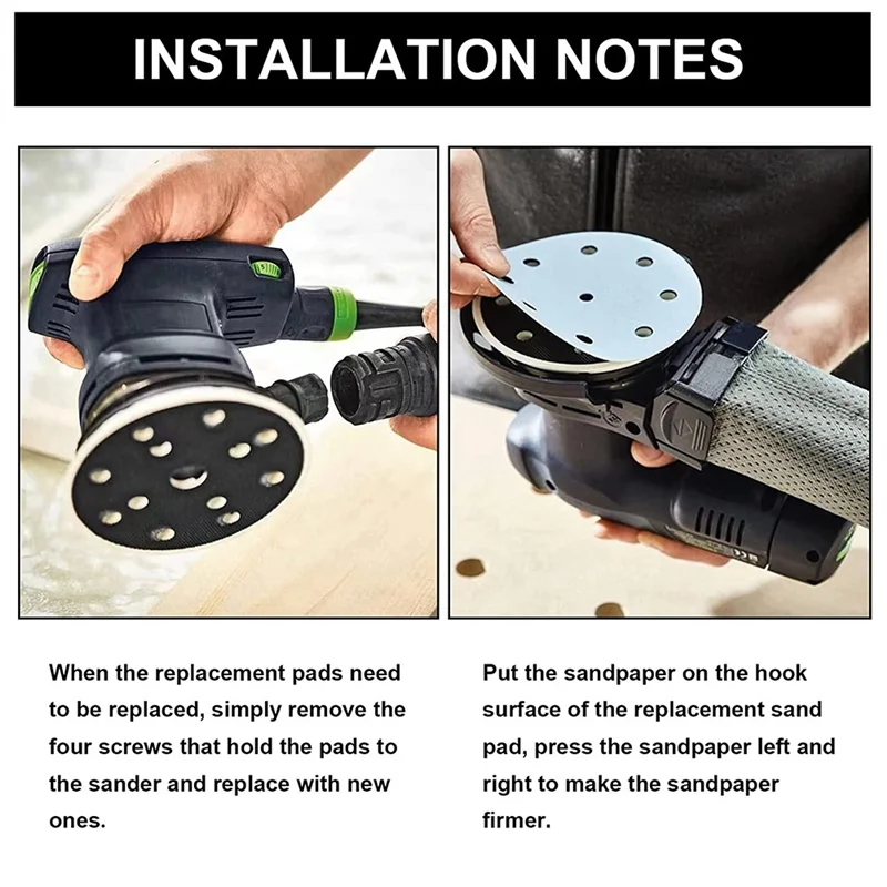 Ultra Durable 492280 Sanding Pad Replacement, 125mm (5-Inch), Soft, 8 Holes, Compatible with Festool ES125, ETS125 A005