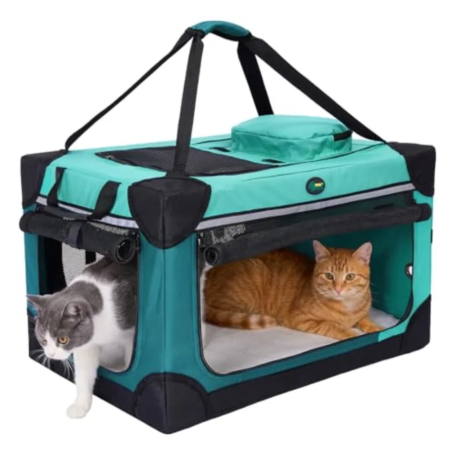 

Extra Large Cat Carrier for 2 Cats Small Dogs 24 Inch Collapsible Soft Dog Crate for Car Travel Portable Pet Carrier with Soft
