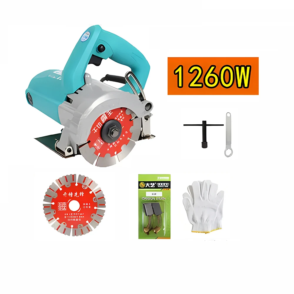 

220V Electric Multifunctional Cutting Machine 1260W High Power Industrial Grade Wall Grooving Soltting Machine + 2PCS Saw Blades