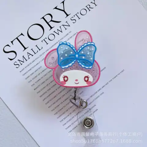 Sanrio Hello Kitty Kuromi Infällbar Namnskyltsrulle Kawaii Cinnamoroll Sjuksköterska Läkare Korthållare Kontor Sjukhus Namnkortstillbehör 8 best sales kawaii kanelbulle - №4