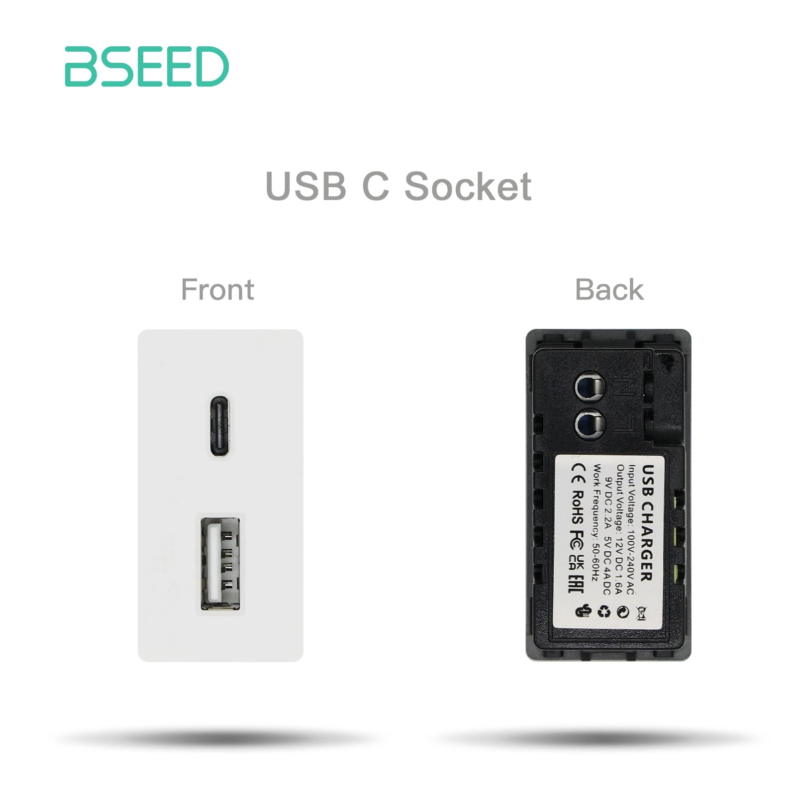 BSEED Muur Internet Cat5 Socket Plastic Frame Onderdelen USB Charge Port TV Satelliet Interface Functie DIY Combinatie