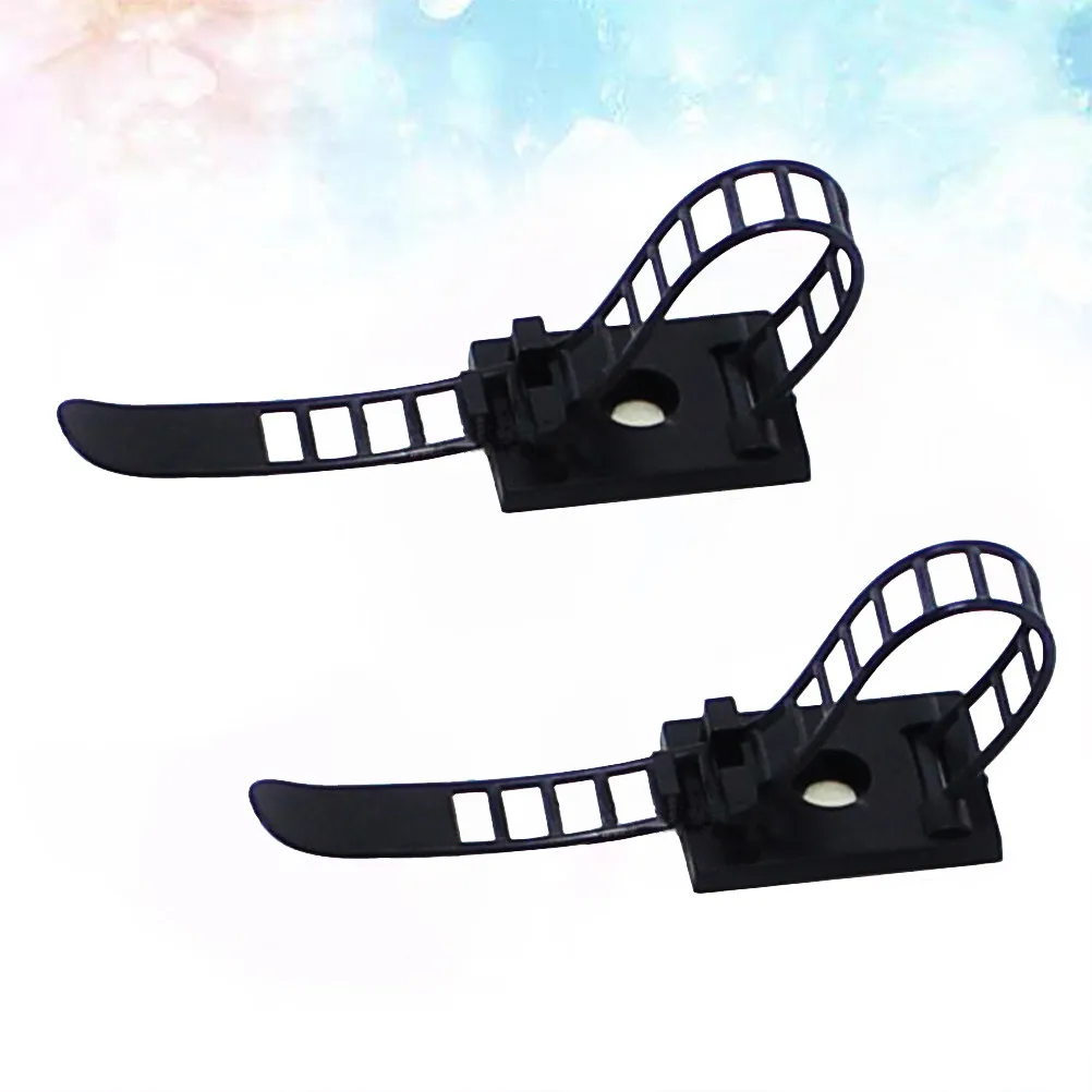 50Pcs Adjustable Self Stick Cable Clips Cord Management Tool for Desk Wall Desktop Organization Neat Wire Routing Black