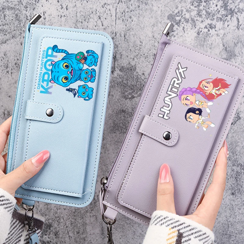 

KPop Demon Hunters Women's Long Wallet Large Capacity Fashion Cartoon Anime Wallet Card Clip Coin Wallet Friend Birthday Gift