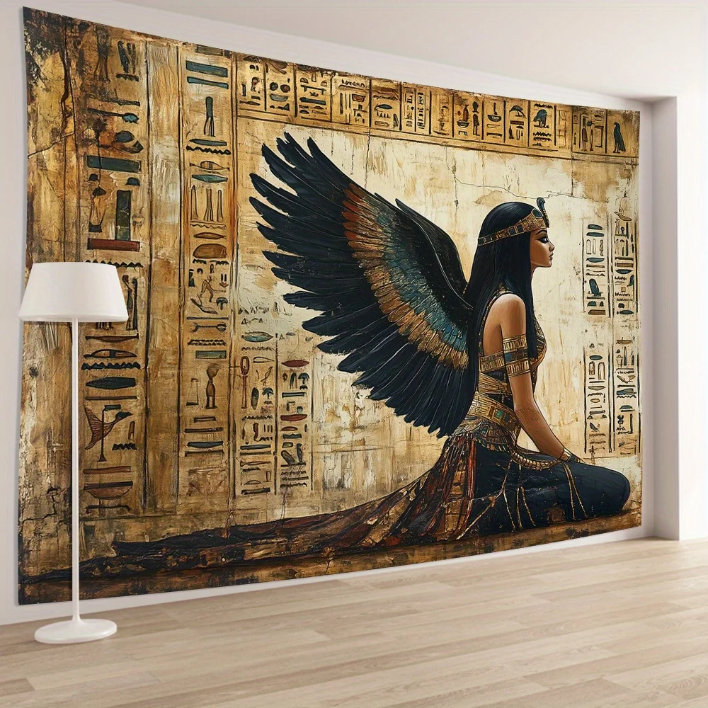 Vintage Egyptian Goddess Tapestry Mural Living Room Decorative Fade Proof Wall Art Scandinavian Ins Study Bedroom