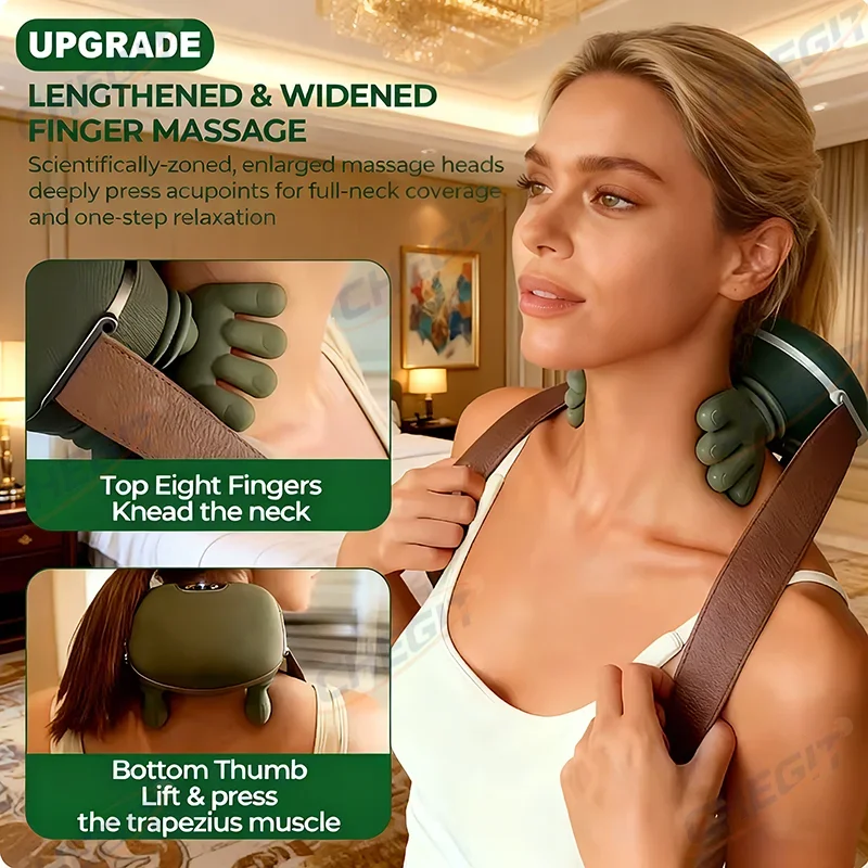 

Electric Neck Shoulder Massager Shiatsu Finger Pressure Deep Kneading Muscle Relaxation for Back And Shoulder Pain Relief