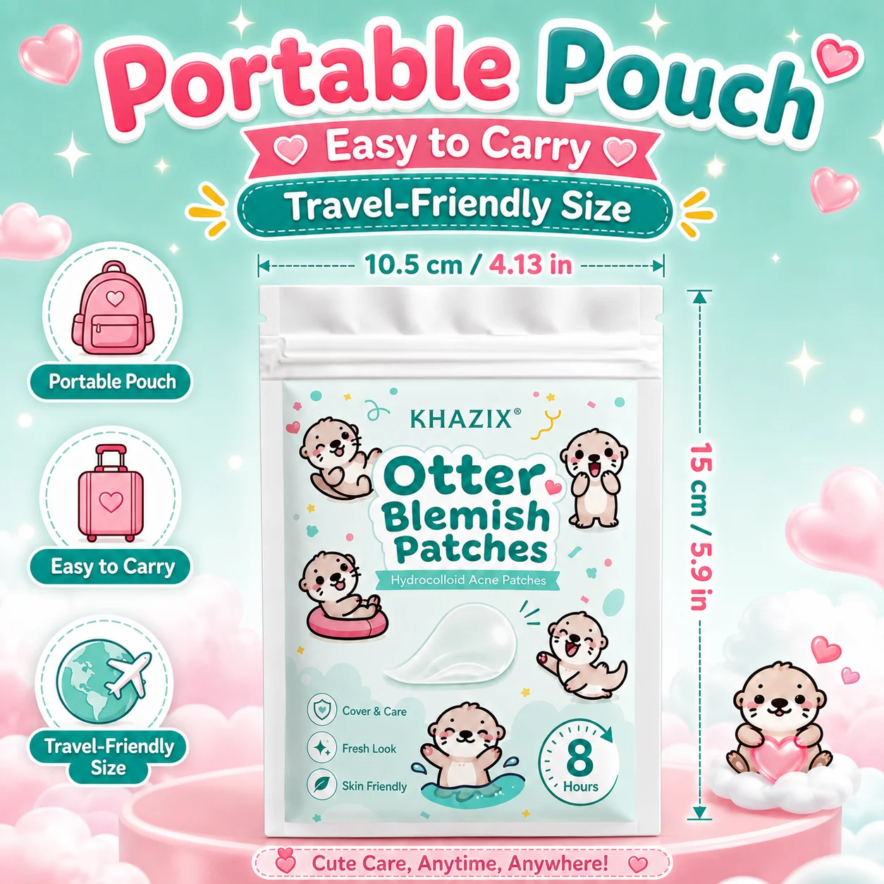 160pcs Cute Otter Pimple Patch – Super Adorable, Must-Have for Trendy Girls and Boys, Gentle and Non-Irritating view 5