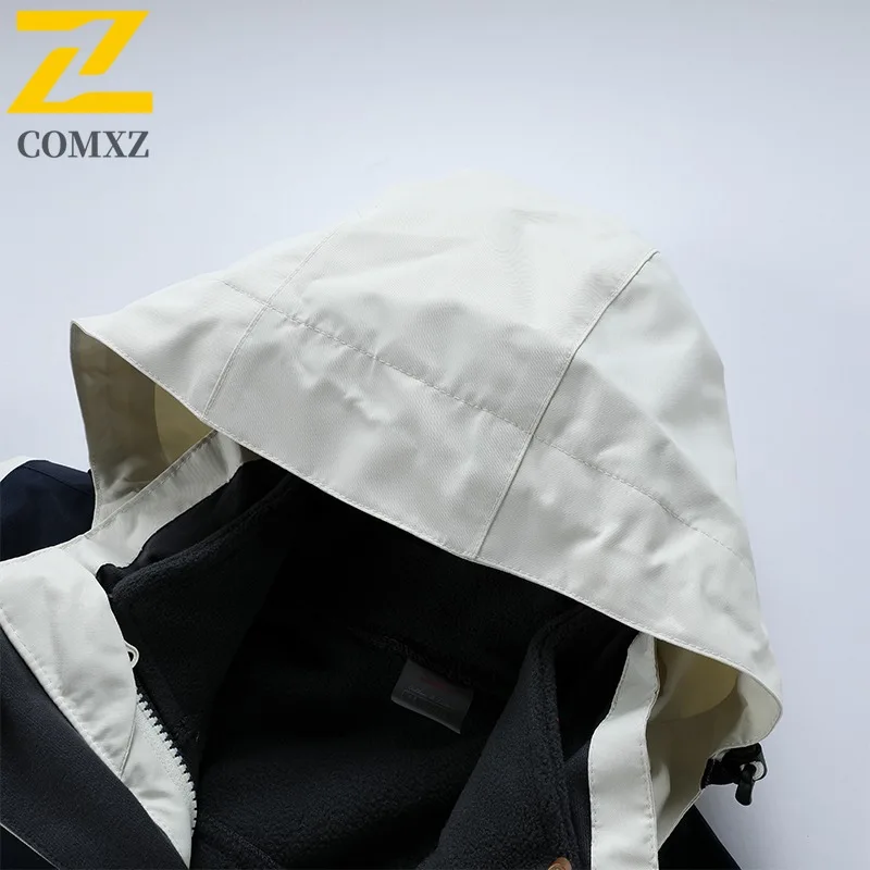 COMXZ High Quality Cotton Coat Casual Hooded Outdoor Hiking Waterproof Jacket Fashion Street Lightwe lightweight windbreaker