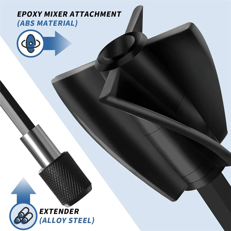 Misturador de resina epóxi e misturador de tinta e acessório de broca para recipientes de 1 galão