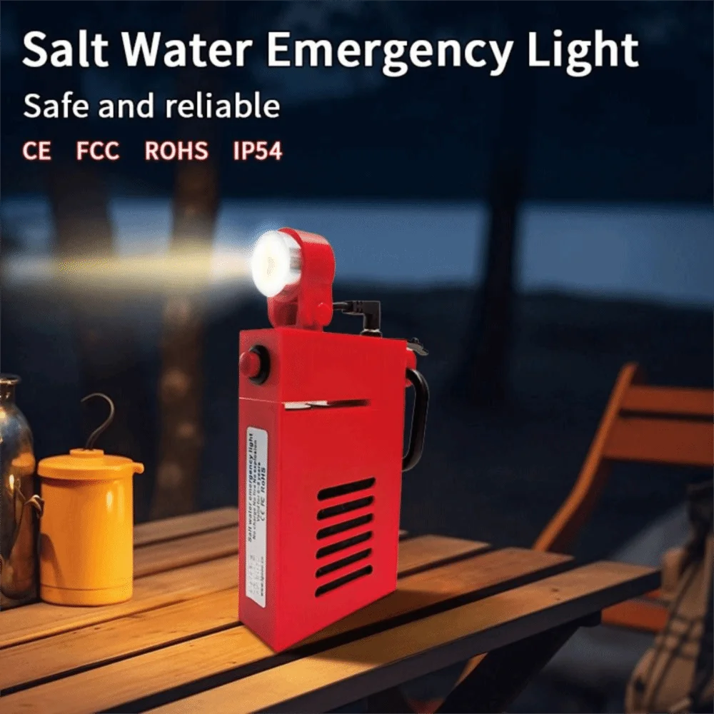 Portable Salt Water LED Lamp Recharge-Free LED Portable Emergency Light Fire Fighting Disaster Prevention Outdoor Lighting
