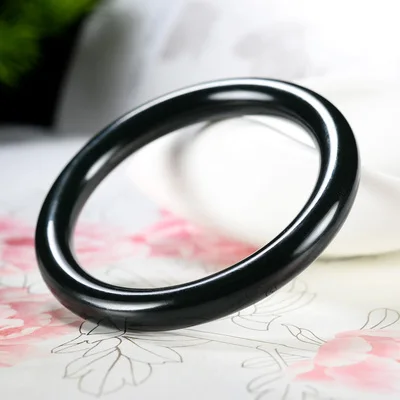 

zheru jewelry natural hetian jade 54mm-64mm black bracelet elegant princess jewelry best gift for mother to girlfriend