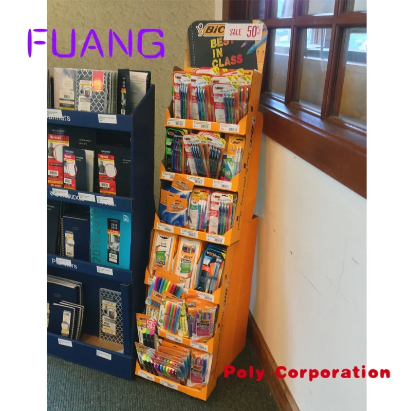 Papier haken Boden Display für Schreibwaren Shop Pappe Stift halter Display Rack Stift Display Stand