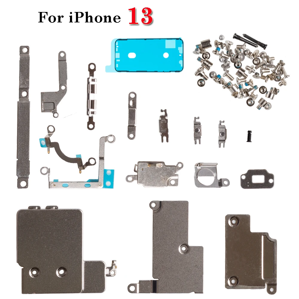 1set Full Inside Small Metal Holder Bracket Shield Plate Set Kit Full Screws Waterproof For iPhone X XR XS 11 12 13 14 Pro Max