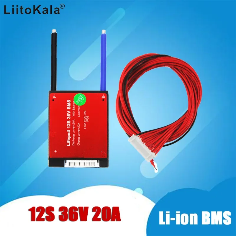 LiitoKala12S 36V 20A batteria BMSLifepo4 impermeabile 3.2V 18650 32700 protezione batteria prestazioni fluide