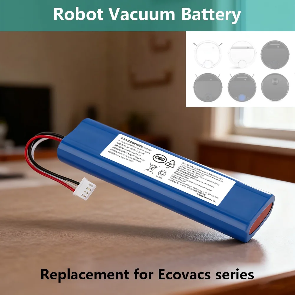 for Ecovacs Deebot Ozmo 900 901 905 920 930 937 N8 N8 Pro Replacement 14.4V 2600mAh Li-ion Battery with Built-in BMS System