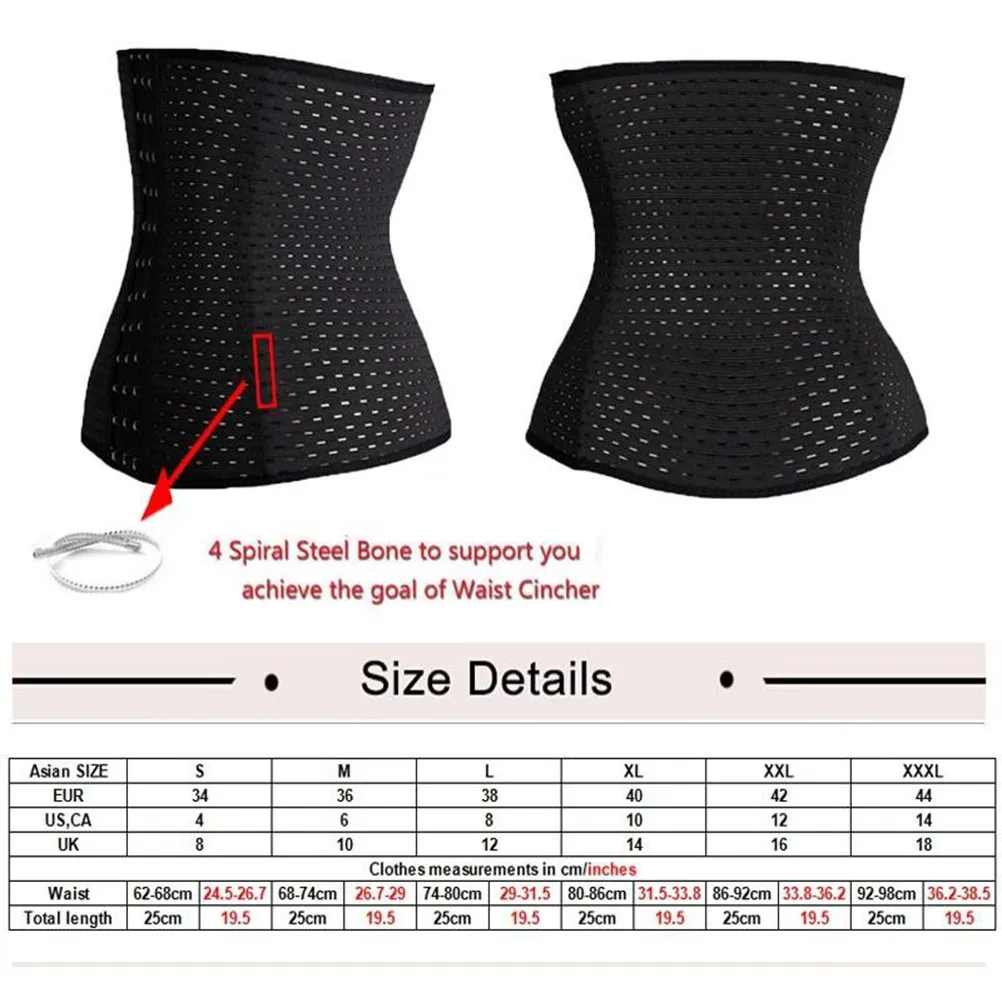 

Corset Shapewear for Women Tummy Control Girdle Postpartum Recovery Belt Breathable Elastic Support Adjustable Fit Size M Black