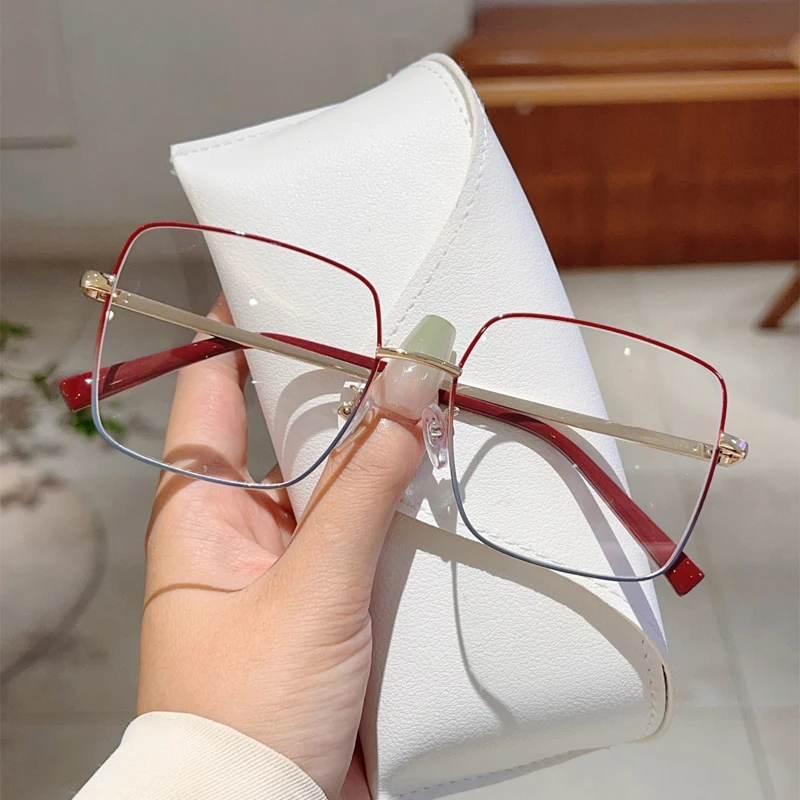 Kammpt Vintage quadratische Brille neue stilvolle übergroße Brillen im koreanischen Stil trend iges Luxus design blaues Licht, das optische Rahmen blockiert