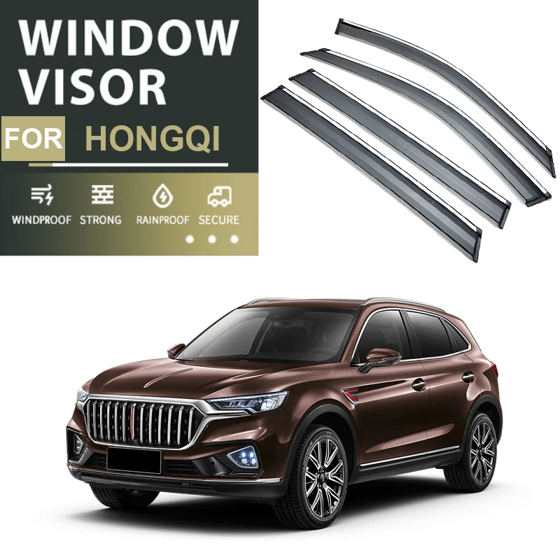 

4PCS PVC Car Window Visor For HONGQI H5 H9 HS5 2018-2025 Anti-Rain Shield Auto Waterproof External Accessories