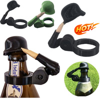 Soldier Salute Beer Bottle Helmet Dustproof Beer Helmet Topper Creative Beer Bottle Cap for Party Bar Veterans Enthusiasts