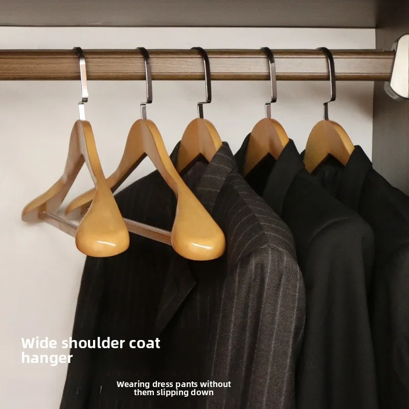 

Деревянная вешалка для одежды с широкими плечиками, для костюмов и пальто, для гардероба, для дома, для хранения и сушки