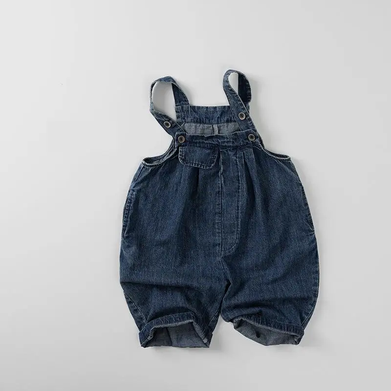 

2025 Summer New Children Denim Overalls Casual Pants Kids Jeans Bib Fashion Boys Strap Trousers Baby Girls Loose Jumpsuit
