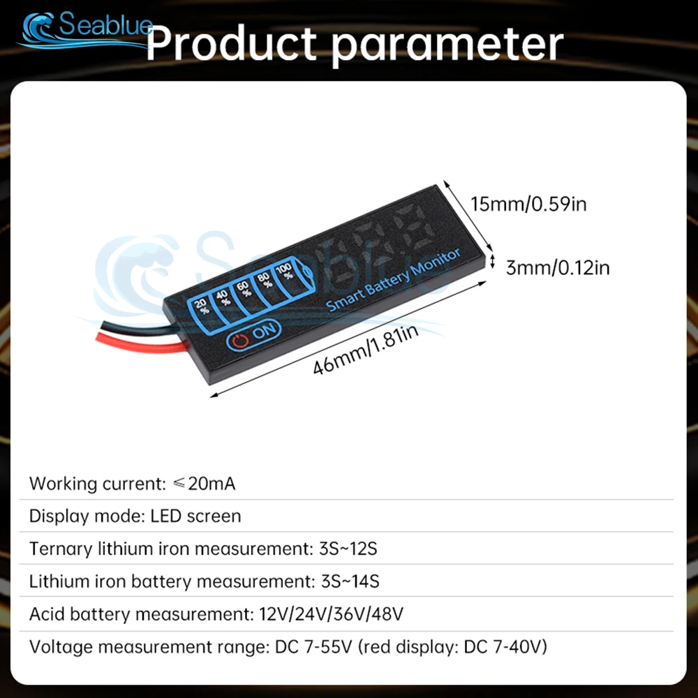 3s-14s 18650 li-ion lipo lítio 7-40v chumbo ácido indicador de nível da bateria testador display led medidor módulo capacidade medidor de tensão